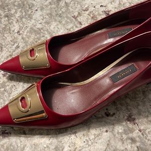 Coach pumps with gold buckle size 11